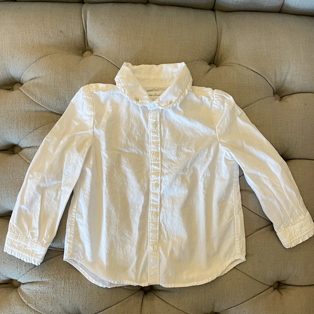 Ralph Lauren Girl White Cotton Shirt